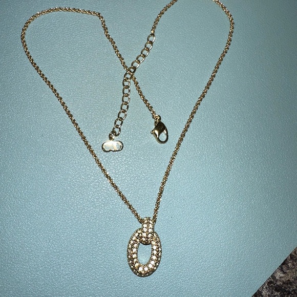CHRISTIAN DIOR Vintage Oval Crystal Gold Plated Necklace - Picture 12 of 15
